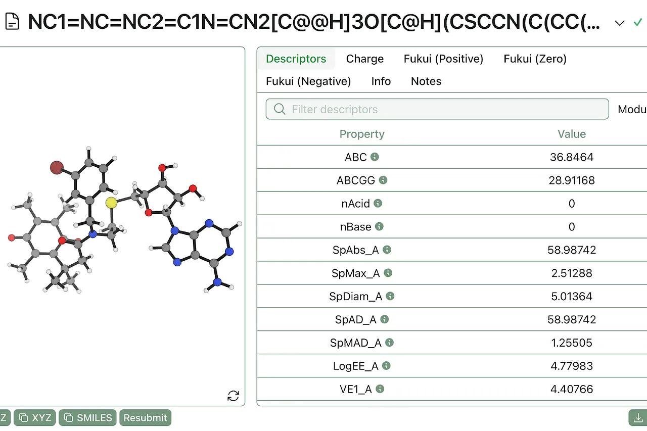 Descriptors & PCA