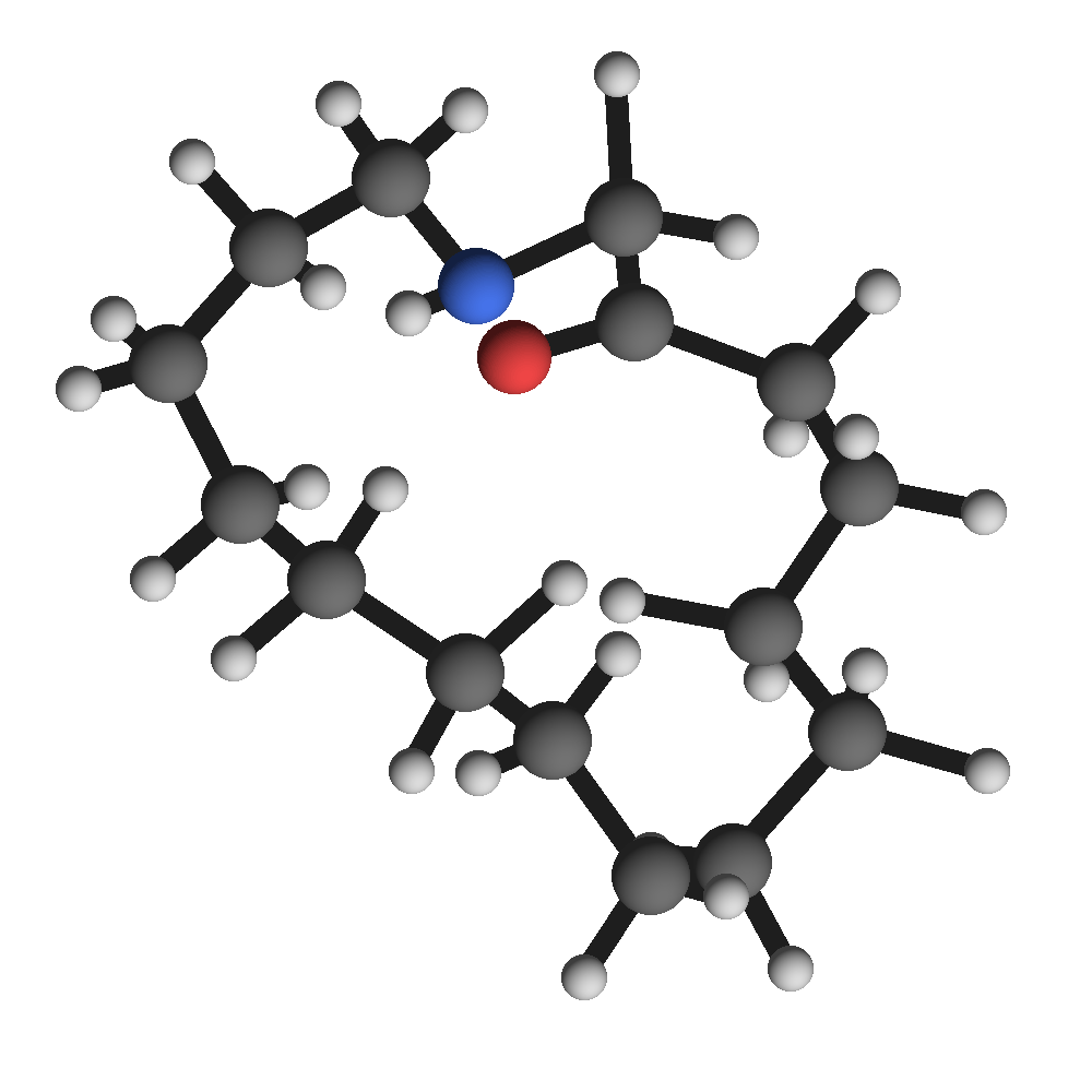 A low-mode frequency of the macrocycle
azacyclohexadecanone