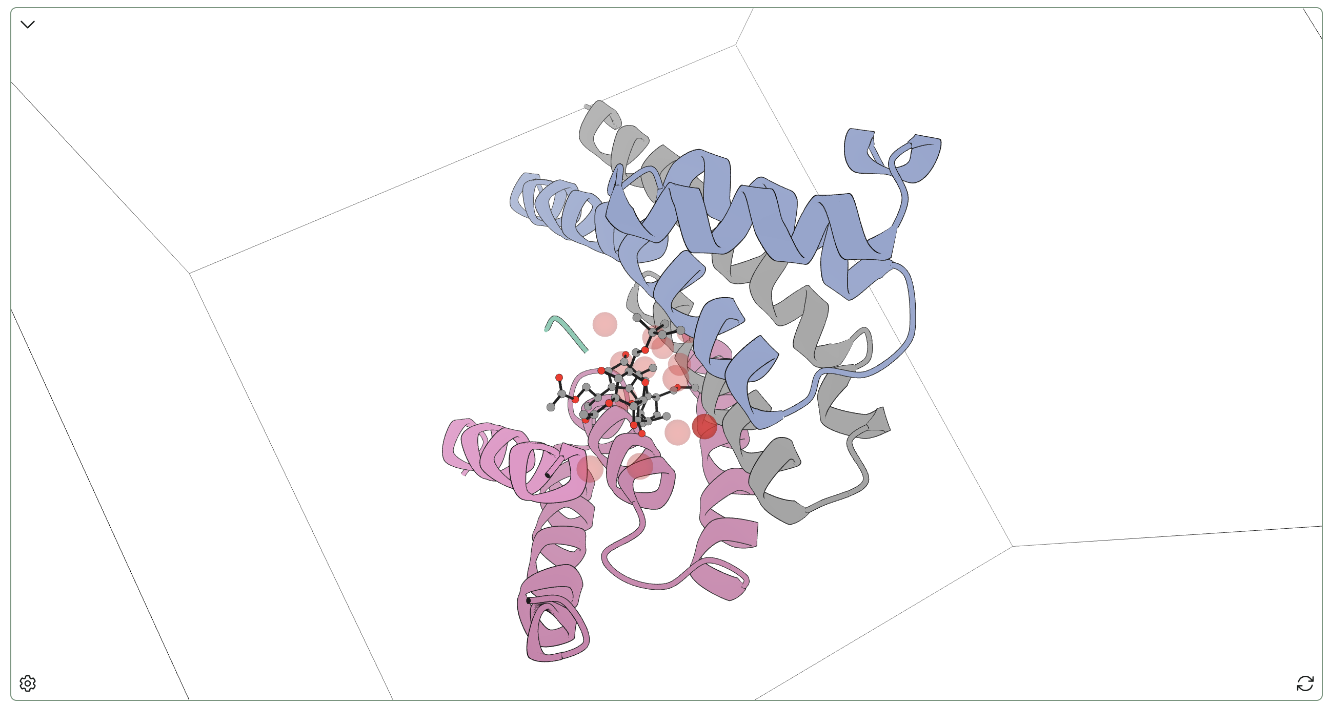 Rowan's hydration-site analysis of the 5MXO 14-3-3 sigma–p53–fusicoccin A complex.
