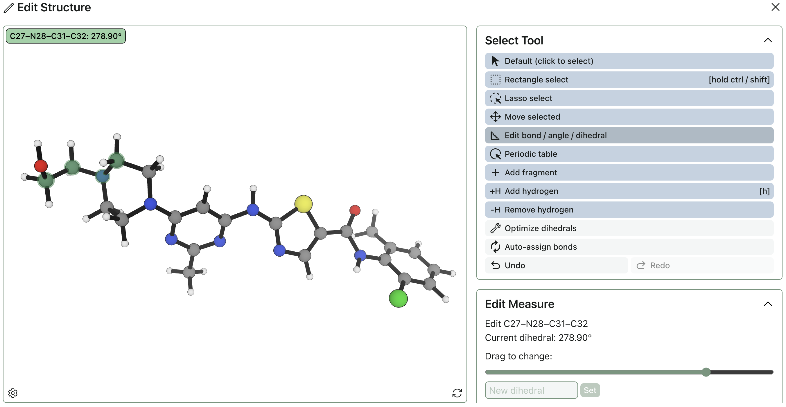 Rowan's 3D molecule viewer and editor.