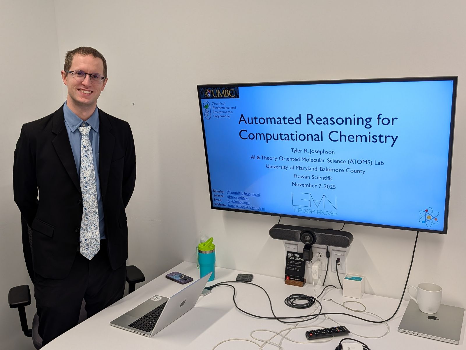 Tyler Josephson presenting at Rowan