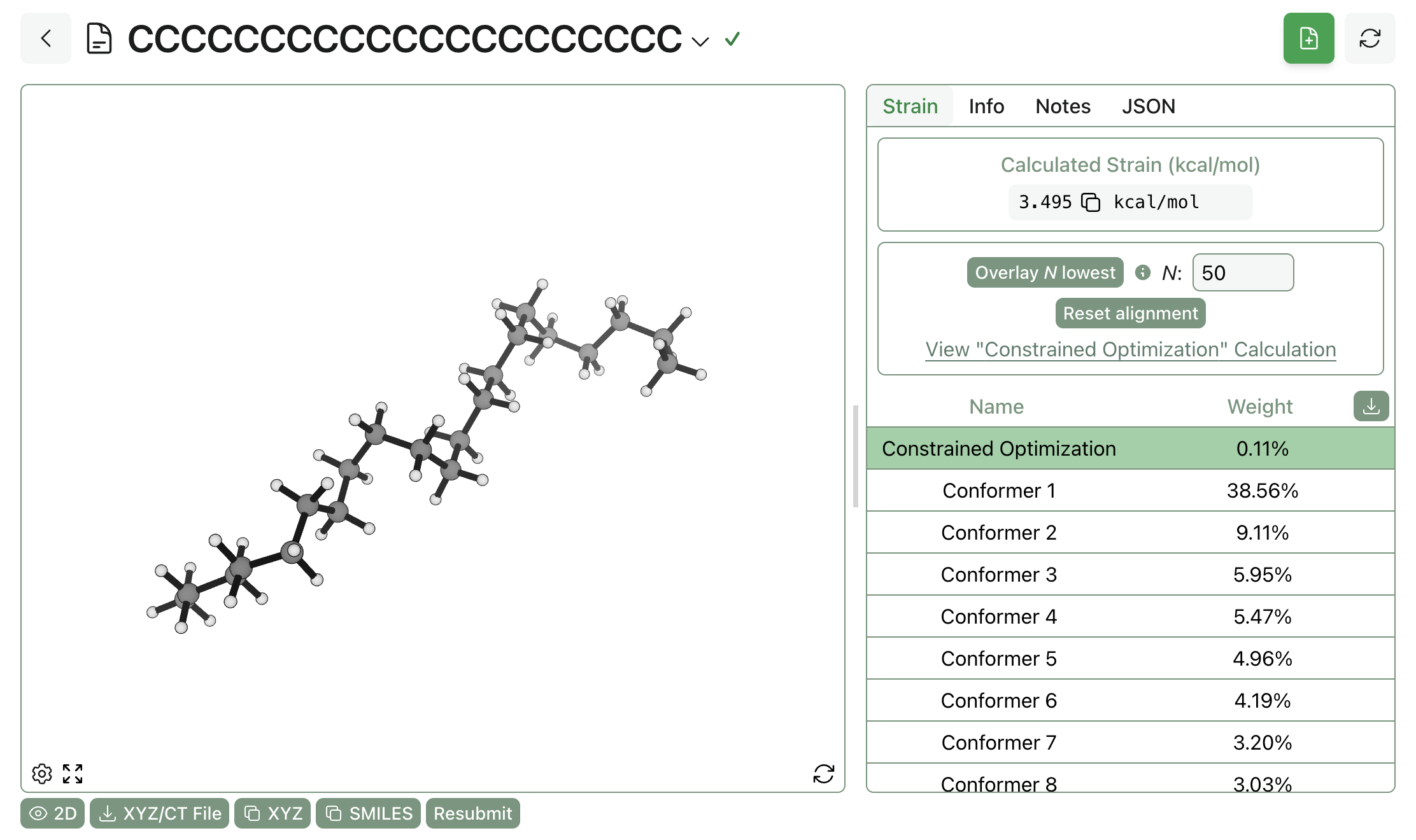 Alkane strain result result